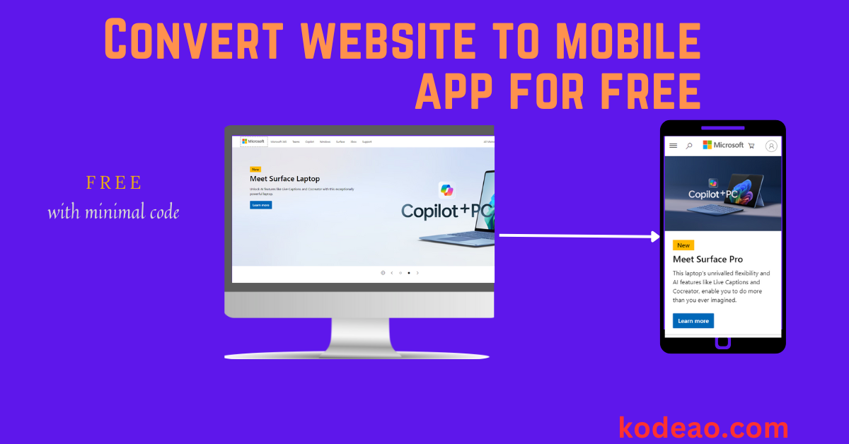 convert website to mobile app