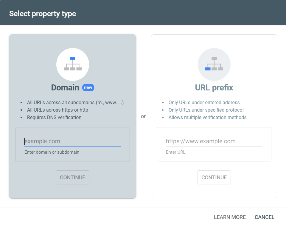 Google Search Console Setup and Add Property